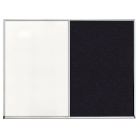 United Visual Products Double Door Radius Corkboard, 60"x36", Bla UV7004RC-BLACK-DBURGU
